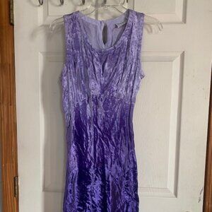 Nostalgia Crushed Velvet Dress Purple Fade Sleeveless Women's Size M